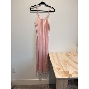Pink Chemise Lace Maxi Lingerie Sz S Nighty Sleep Wear strap Brandywine Has Flaw